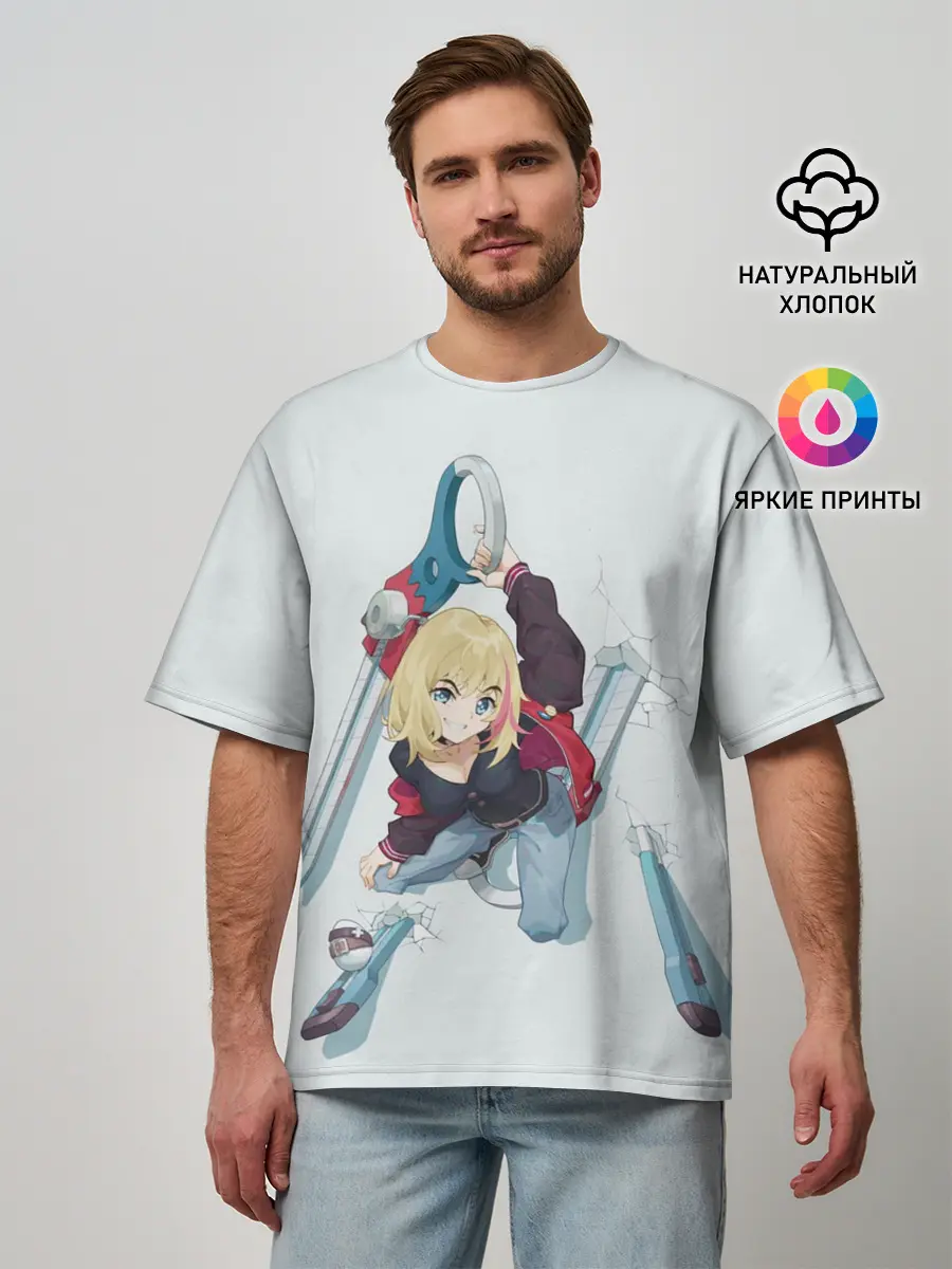 Мужская футболка оверсайз / Рика Каваи