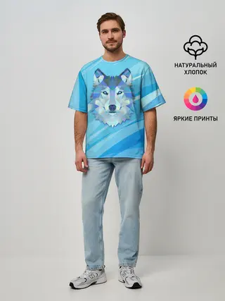 Мужская футболка оверсайз / Холодный волк