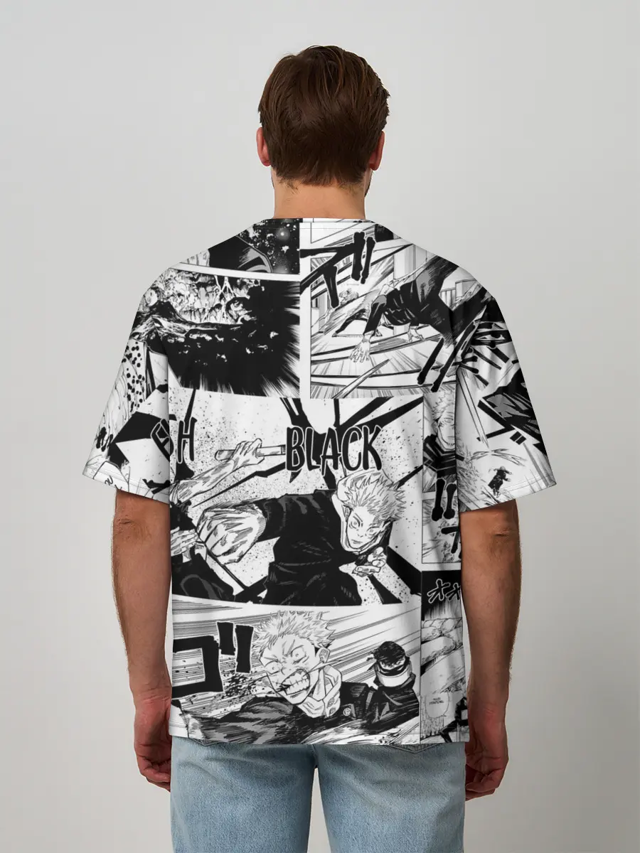 Мужская футболка оверсайз / Магическая битва манга
