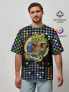 Мужская футболка оверсайз / Динозавр-игрок
