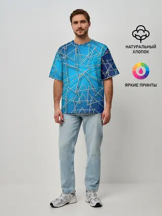 Мужская футболка оверсайз / Треугольники