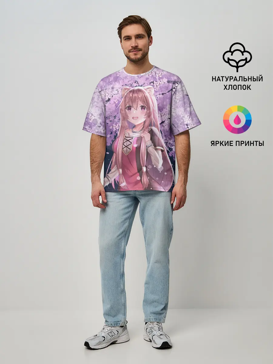 Мужская футболка оверсайз / Восхождение героя щита