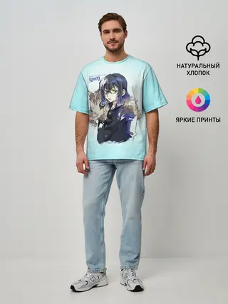 Мужская футболка оверсайз / Иноске Хашибира Kimetsu no Yaiba