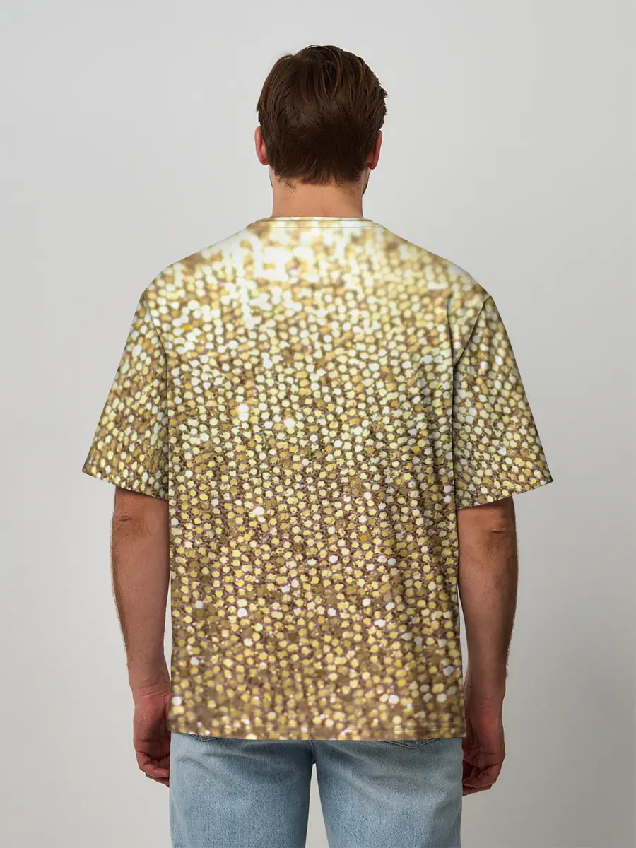 Мужская футболка оверсайз / Блёстки