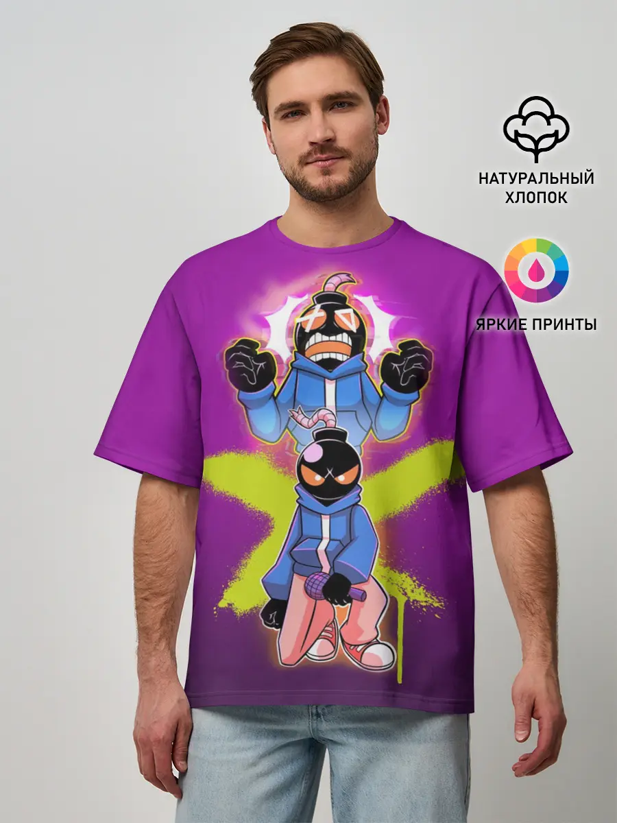 Мужская футболка оверсайз / whitty граффити