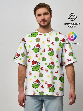 Мужская футболка оверсайз / Гринч