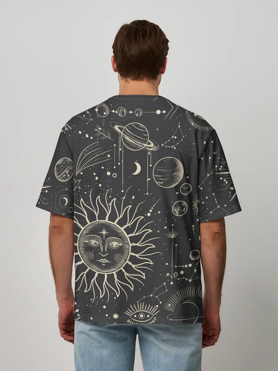 Мужская футболка оверсайз / звездное небо