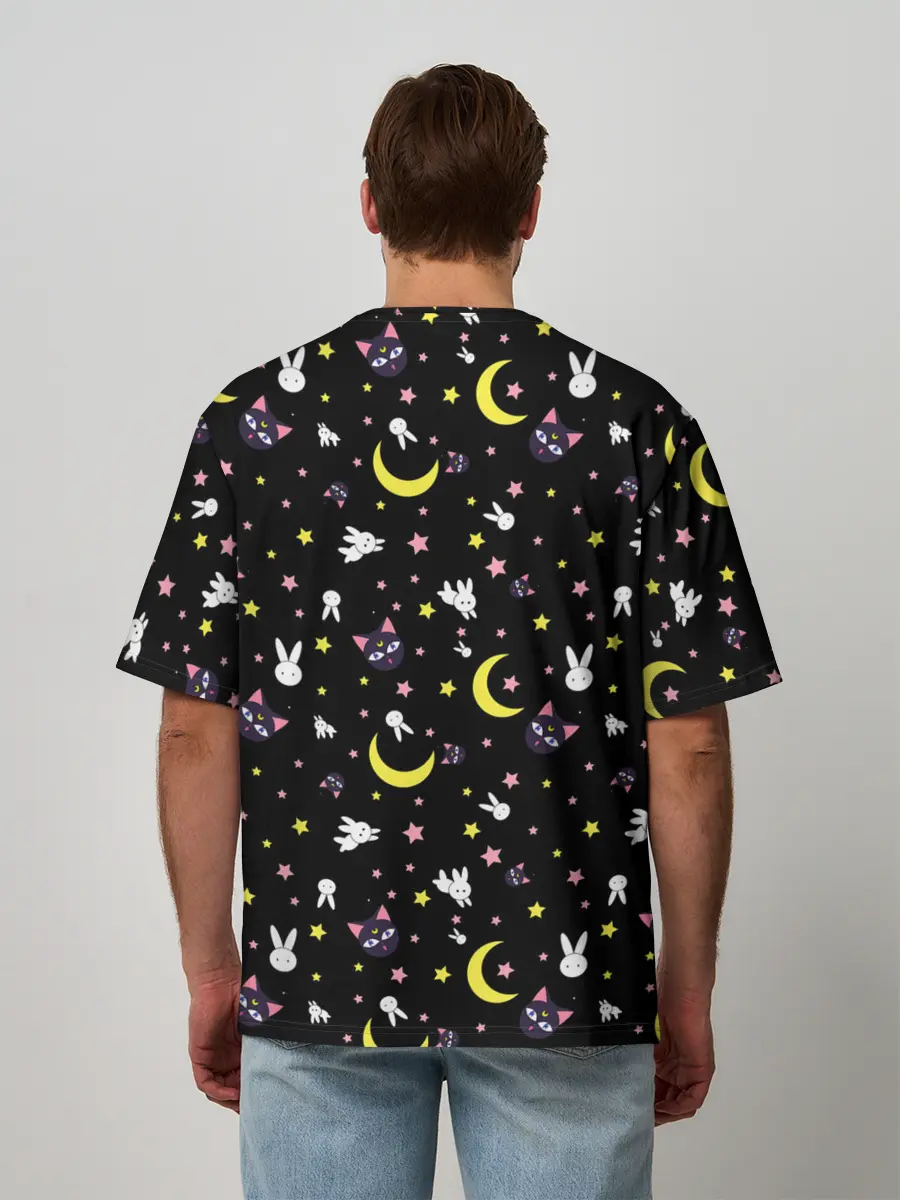 Мужская футболка оверсайз / Sailor Moon Pattern