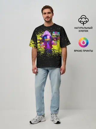 Мужская футболка оверсайз / Neon Abyss