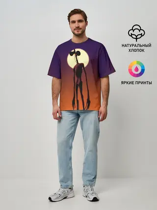 Мужская футболка оверсайз / Сиреноголовый | Хоррор