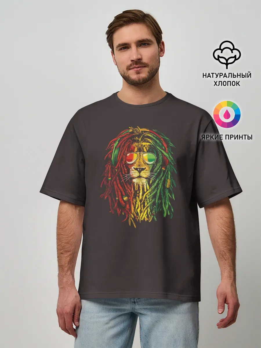 Мужская футболка оверсайз / Bob lion