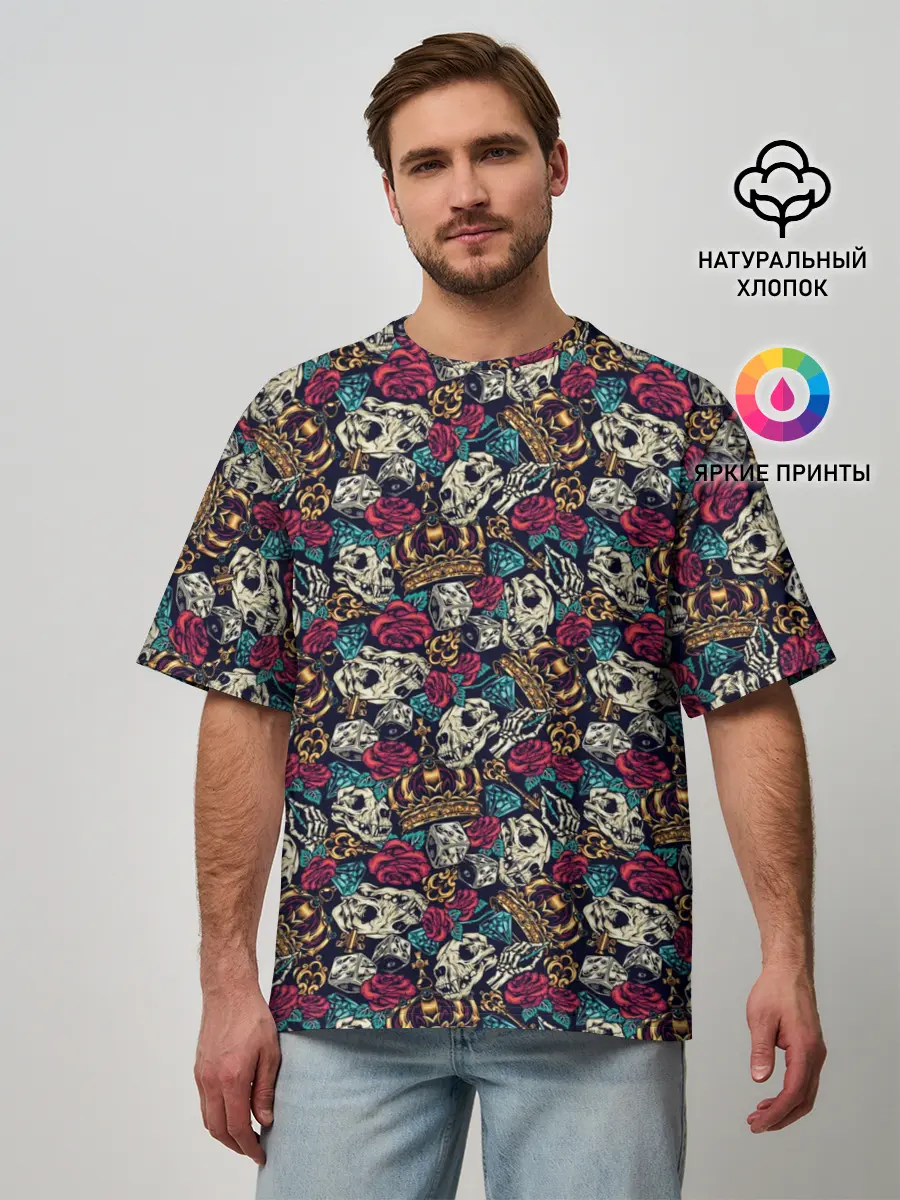 Мужская футболка оверсайз / Тату