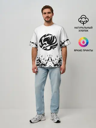 Мужская футболка оверсайз / Хвост Феи на белом