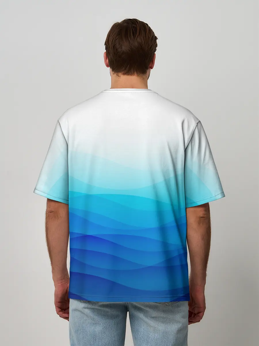 Мужская футболка оверсайз / Котик русалочка | Русалка с сердечком