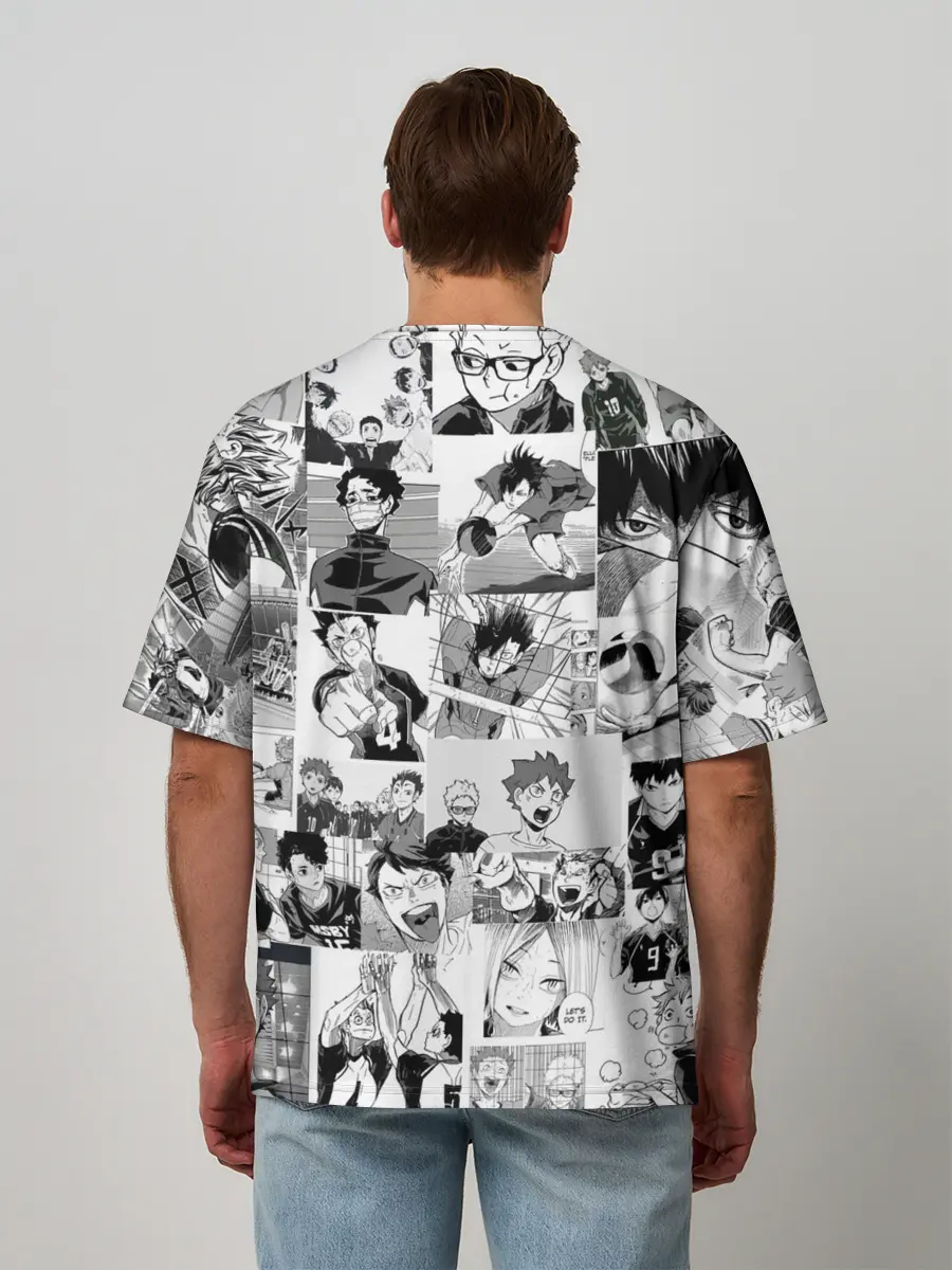 Мужская футболка оверсайз / Haikyu pattern