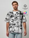 Мужская футболка оверсайз / Haikyu pattern