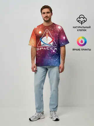Мужская футболка оверсайз / Space X