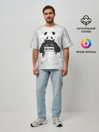 Мужская футболка оверсайз / BAD PANDA