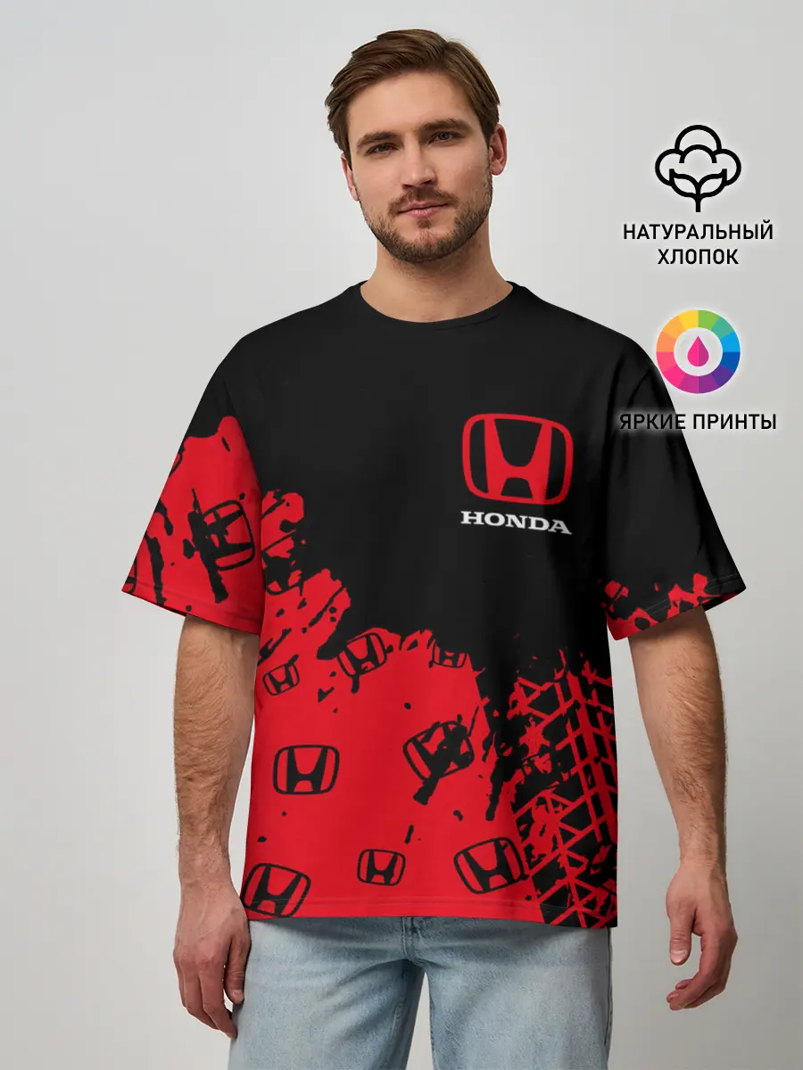 Мужская футболка оверсайз / HONDA / ХОНДА