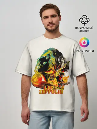 Мужская футболка оверсайз / Группа Led Zeppelin арт