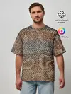 Мужская футболка оверсайз / Snake skin