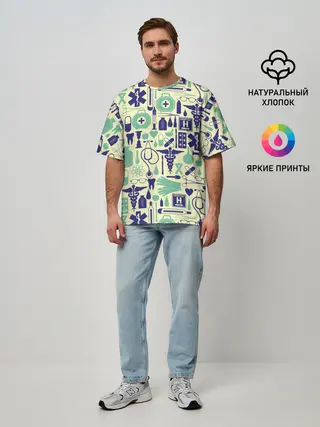 Мужская футболка оверсайз / Медицина | Паттерн