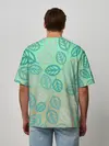 Мужская футболка оверсайз / узор из листиков