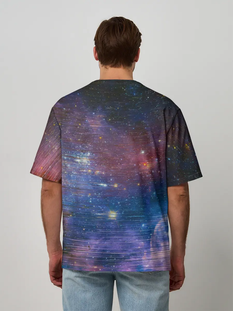 Мужская футболка оверсайз / Glitch space