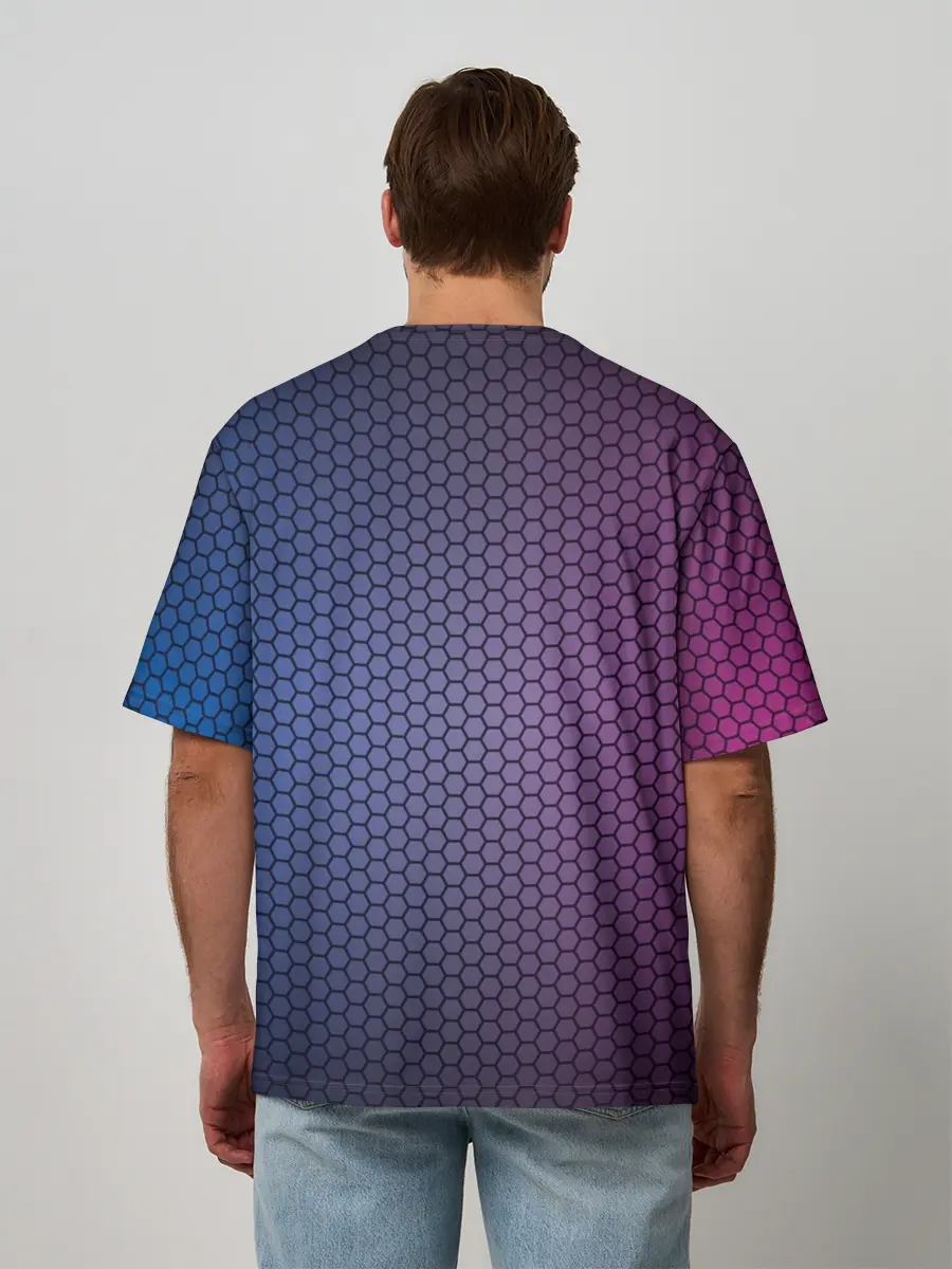 Мужская футболка оверсайз / Незуко Камадо в треугольнике