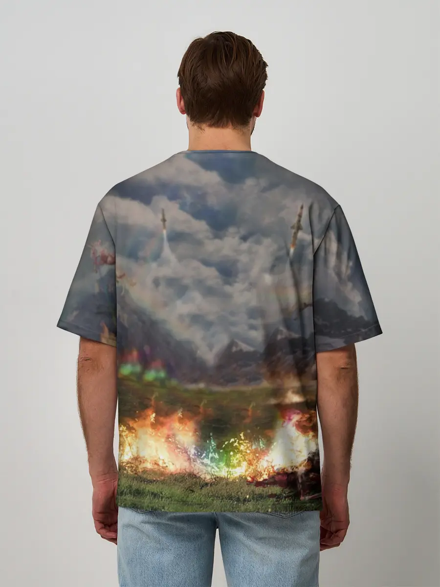 Мужская футболка оверсайз / Ким чен ын на Единороге