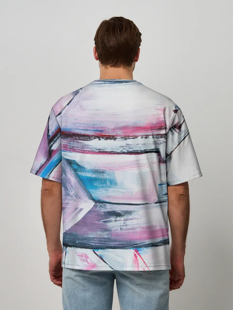 Мужская футболка оверсайз / Цветные мелки