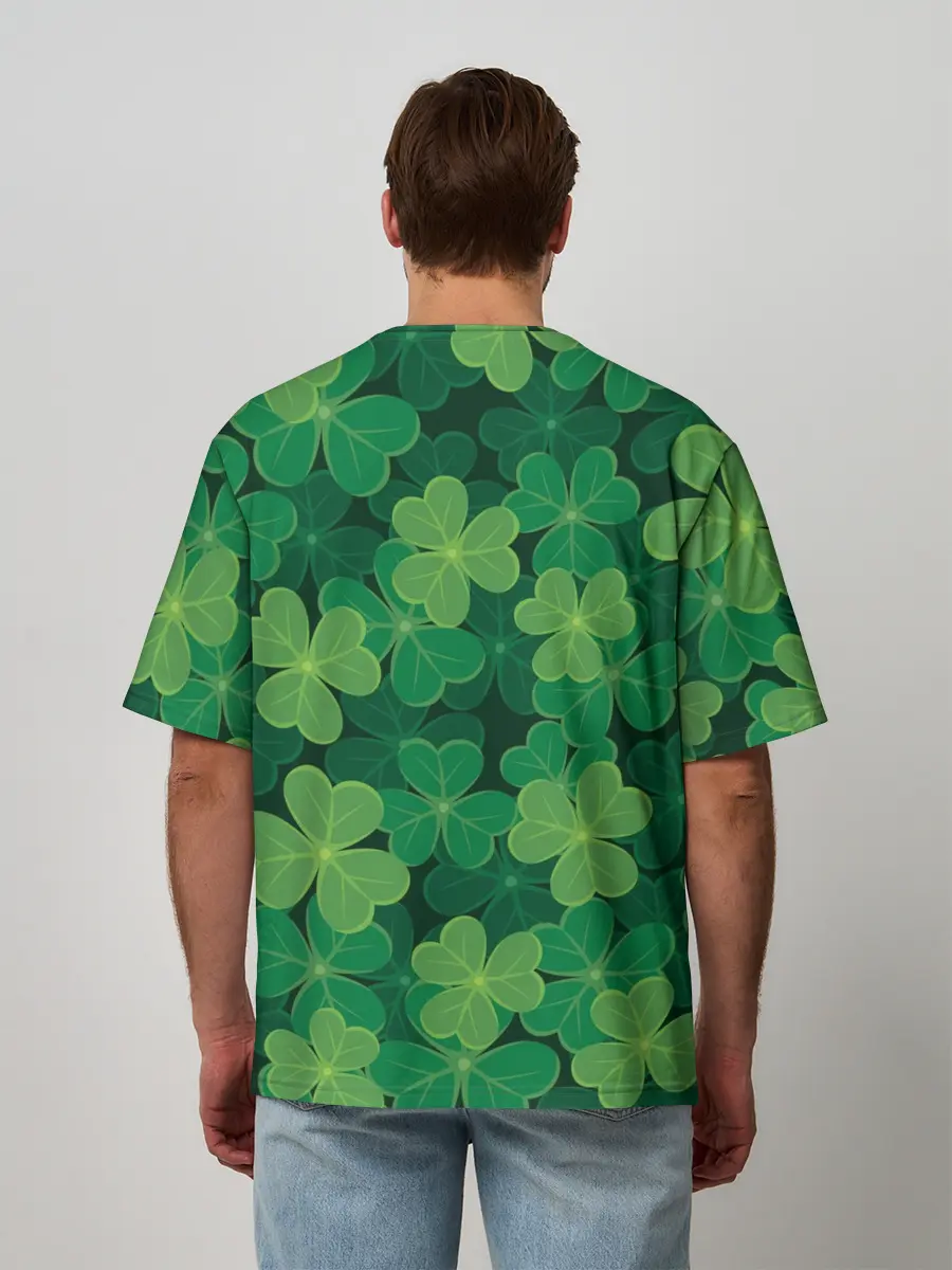 Мужская футболка оверсайз / Ирландский клевер