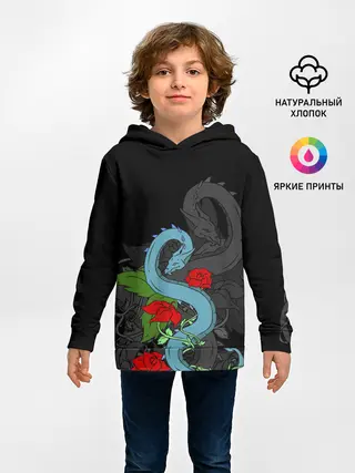 Детское худи / Дракон и Розы