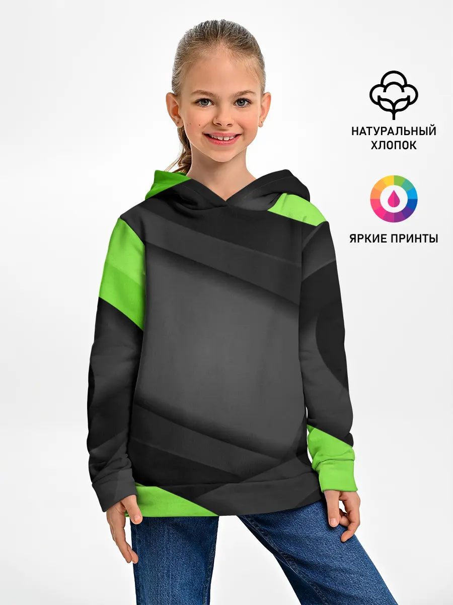 Детское худи / Green / Black