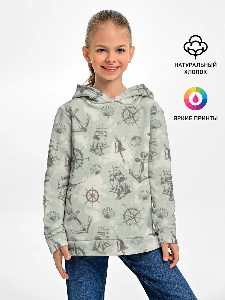 Детское худи / Морская карта