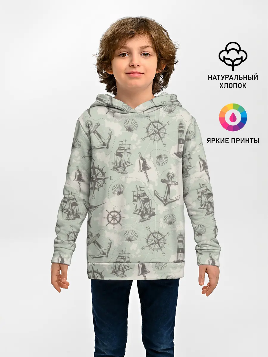 Детское худи / Морская карта