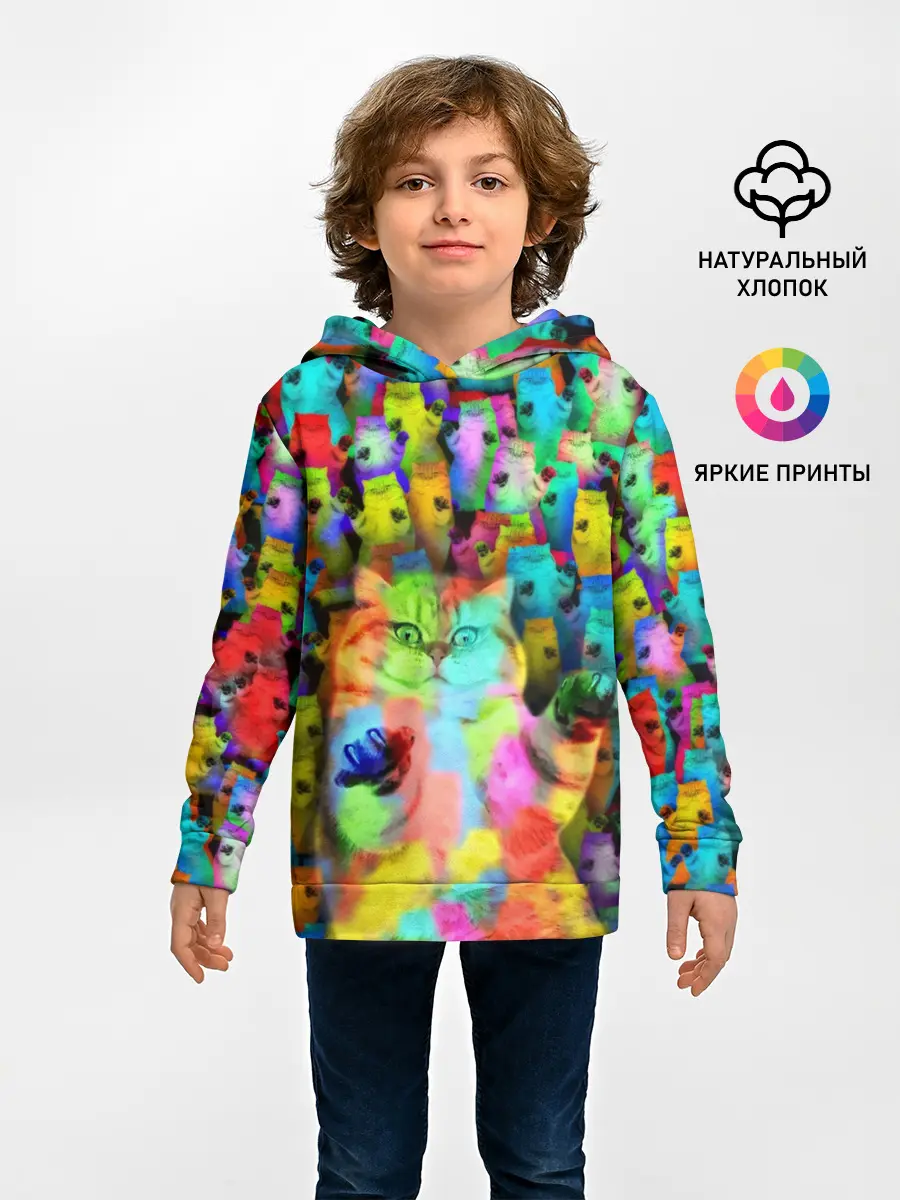 Детское худи / Котики на дискотеке