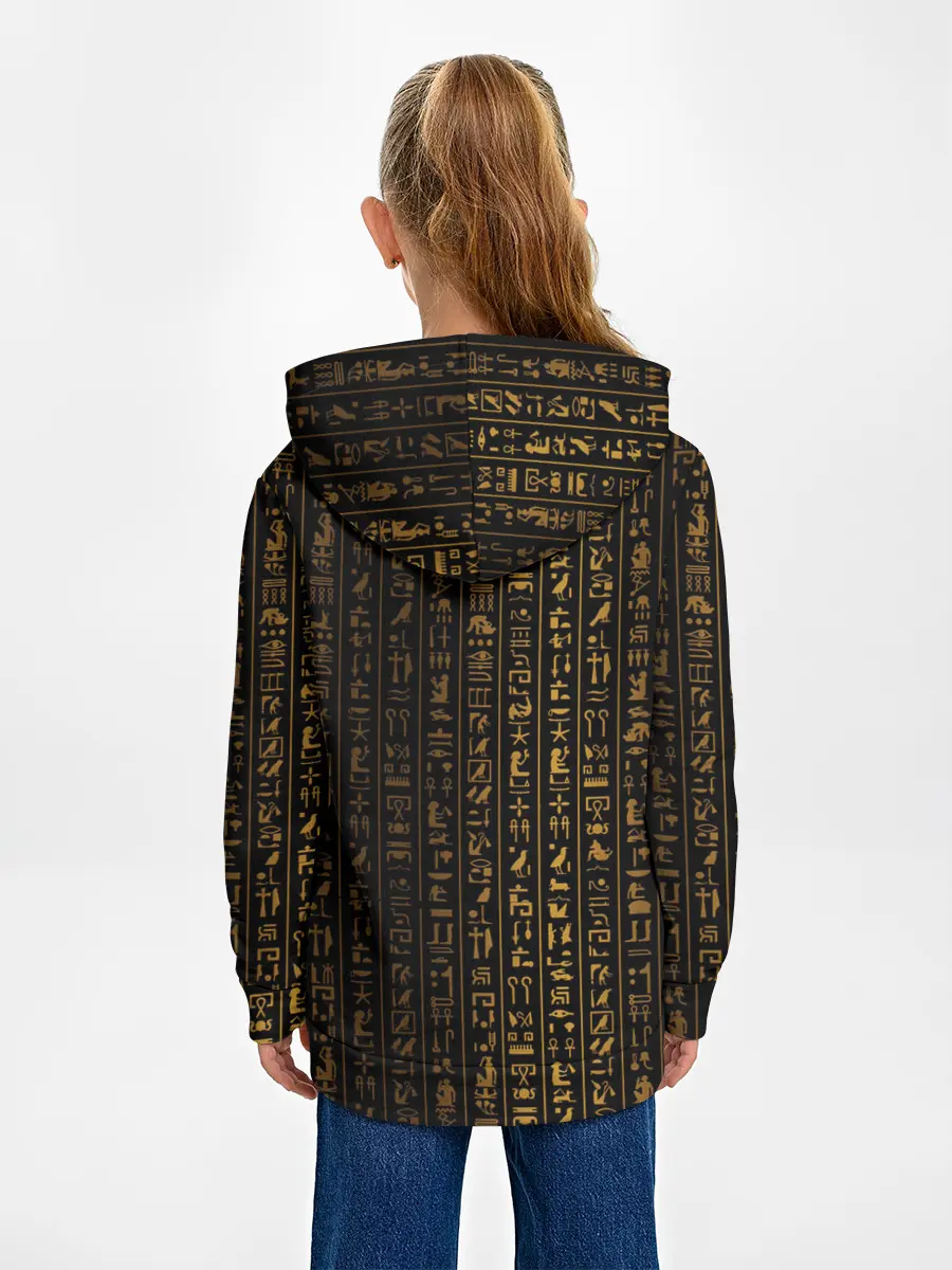 Детское худи / ЕГИПЕТСКИЕ ИЕРОГЛИФЫ ЗОЛОТОМ