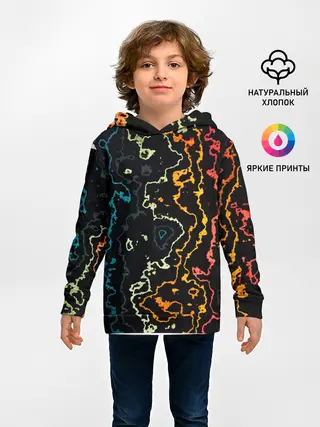 Детское худи / линий,цветной,черный