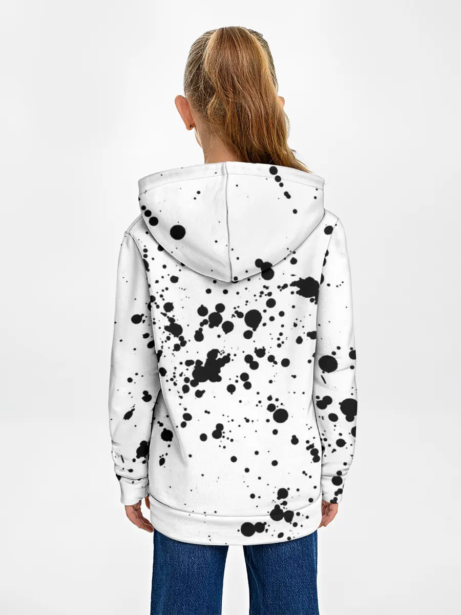 Детское худи / Далматинец - брызги чёрными пятнами