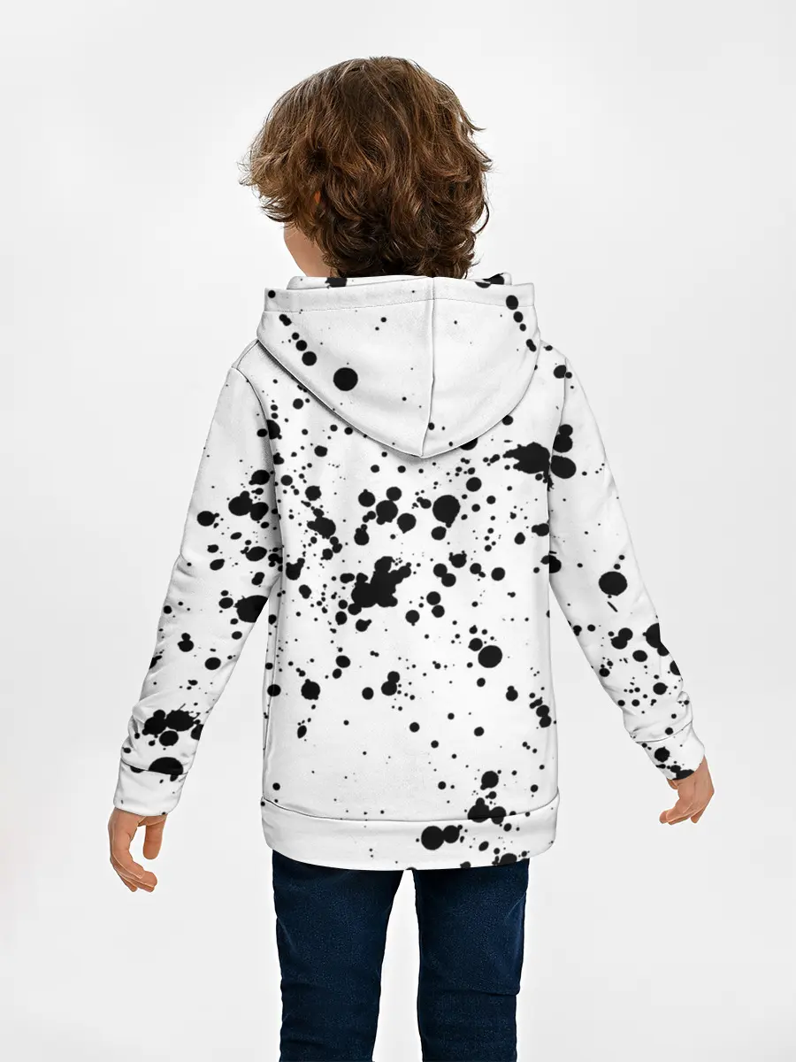 Детское худи / Далматинец - брызги чёрными пятнами
