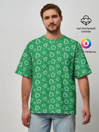 Мужская футболка оверсайз / Ёлочки