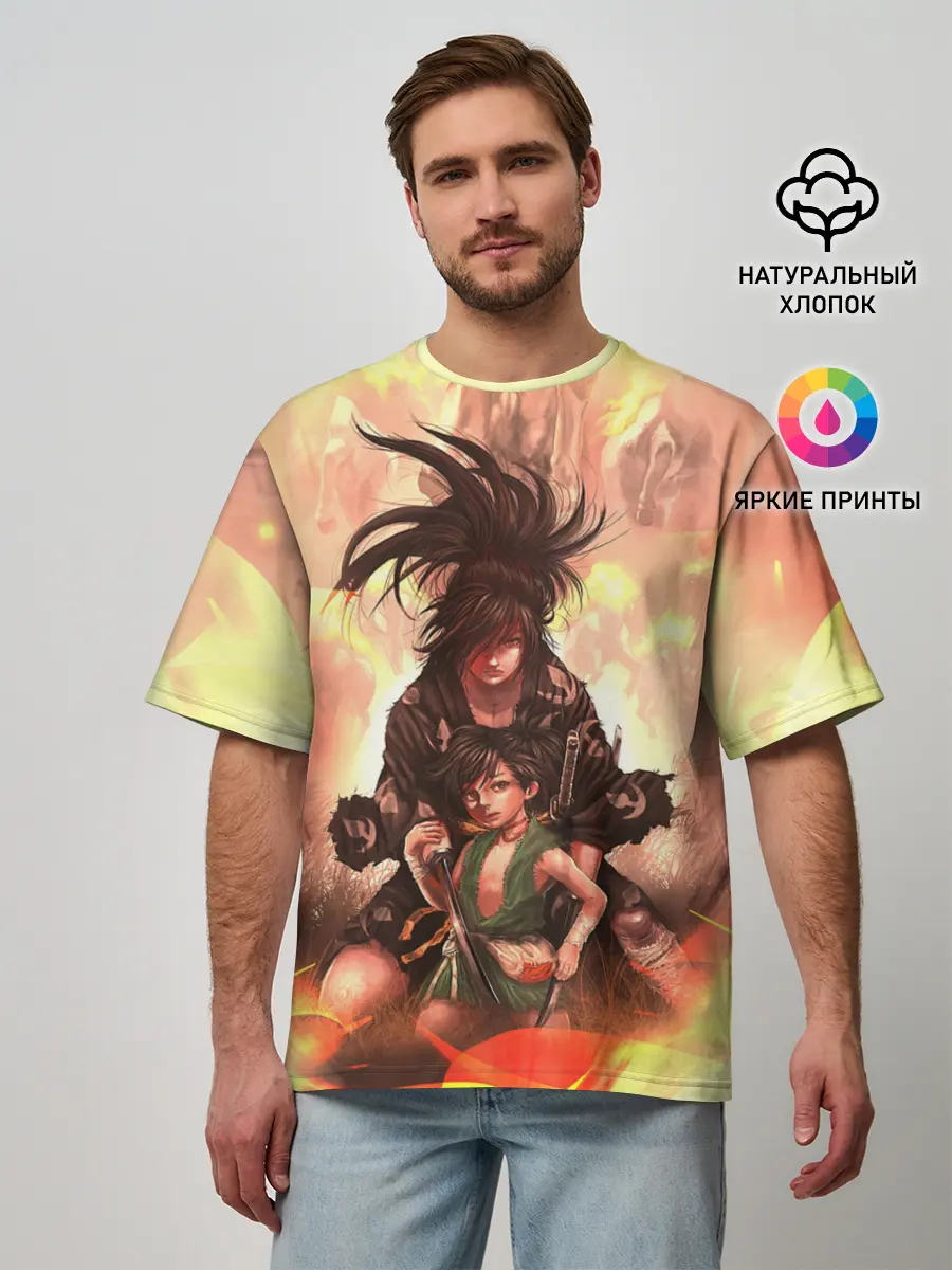 Мужская футболка оверсайз / Хяккимару | Такебо | Дороро