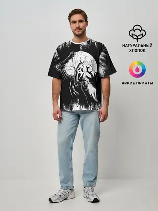 Мужская футболка оверсайз / Крик Хэллоуин Хоррор | Scream Halloween