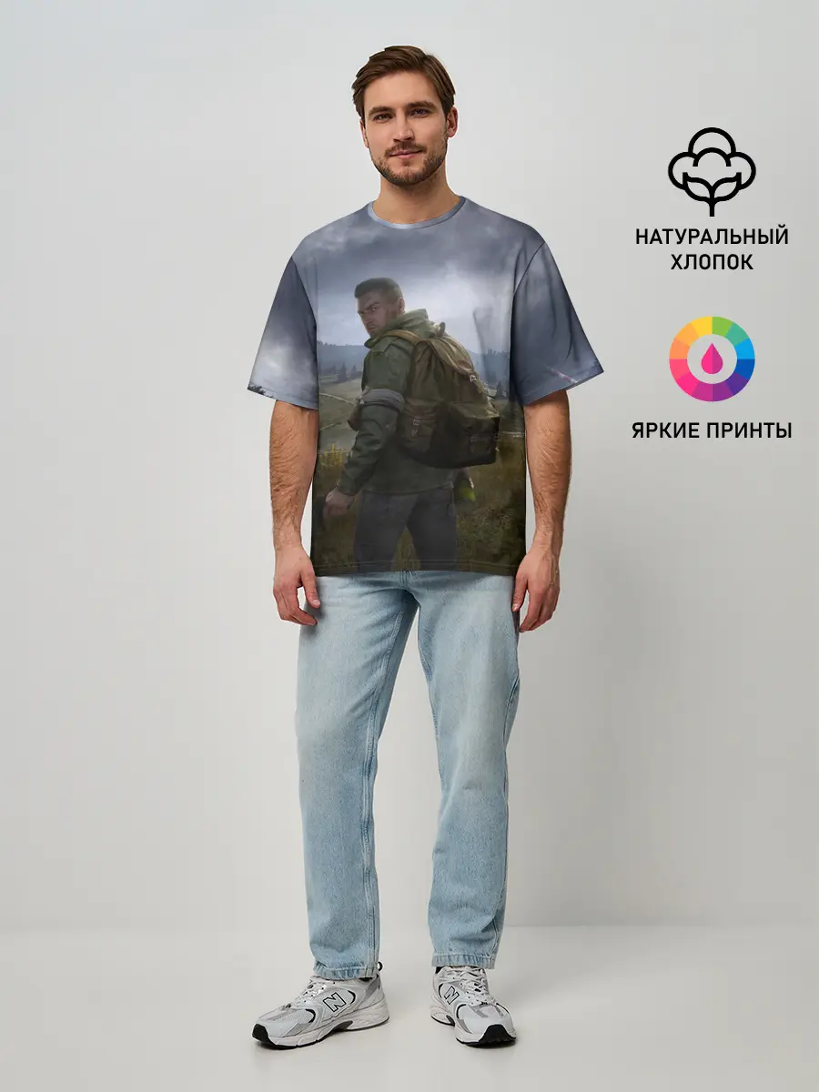 Мужская футболка оверсайз / DAYZ POSTER | ДЕЙЗИ ПОСТЕР
