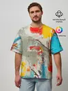 Мужская футболка оверсайз / Буйство красок 3D