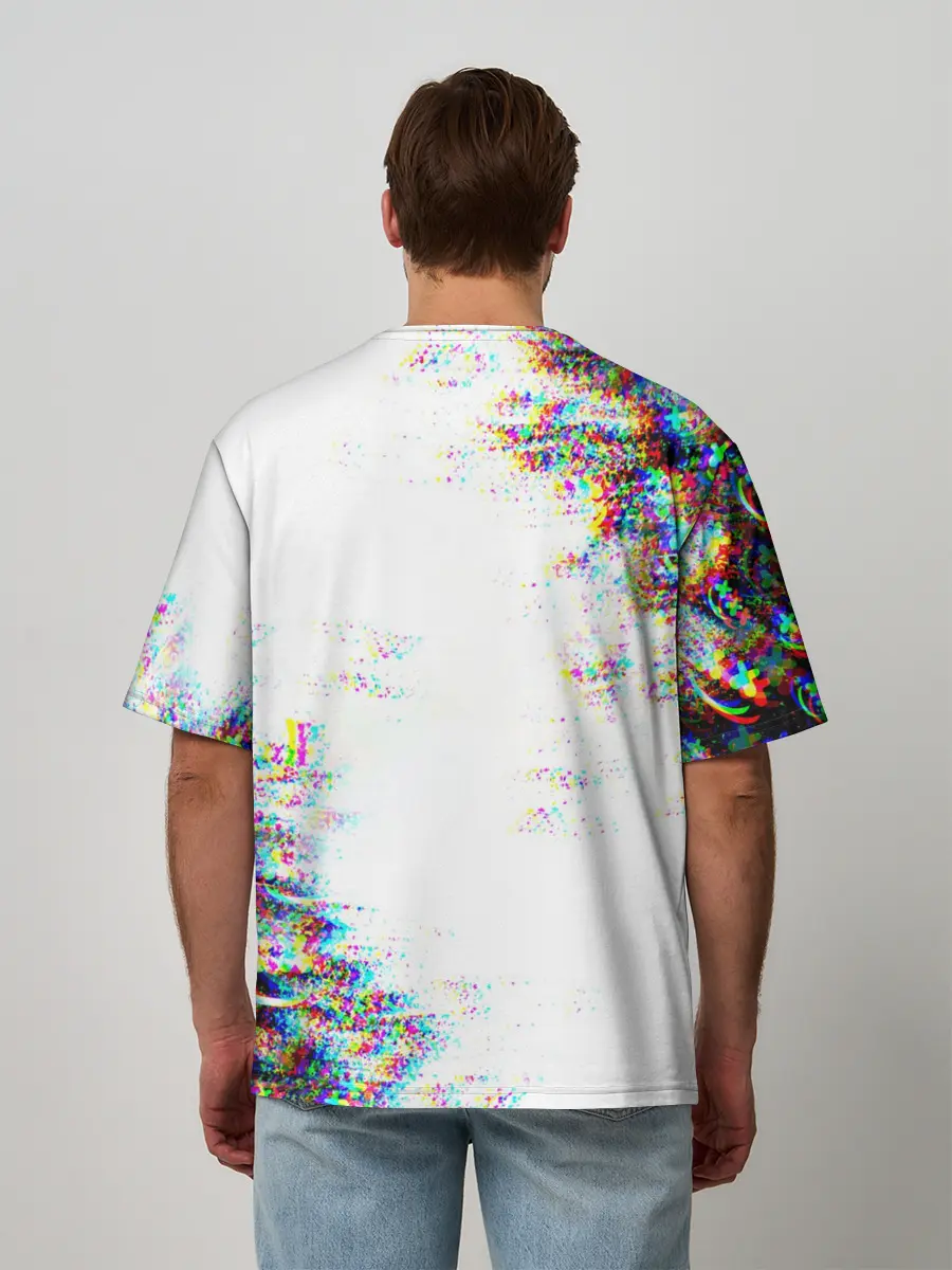 Мужская футболка оверсайз / MARSHMELLOW GLITCH
