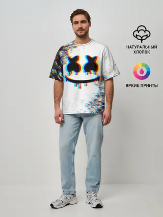 Мужская футболка оверсайз / MARSHMELLOW GLITCH