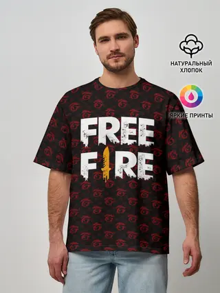 Мужская футболка оверсайз / FREEFIRE | PATTERN GARENA