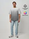 Мужская футболка оверсайз / Черно-белый градиент